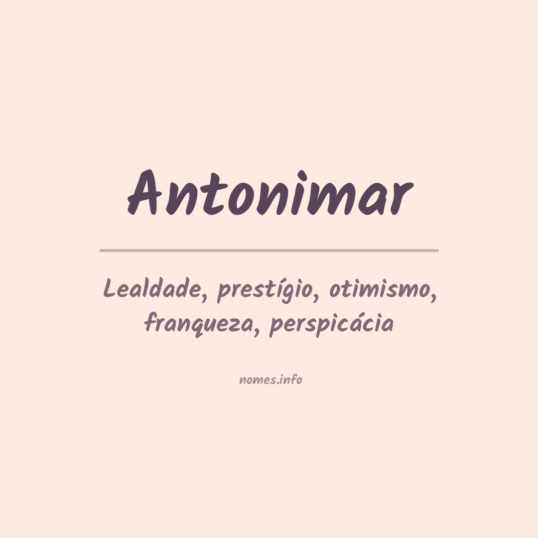 Significado do nome Antonimar