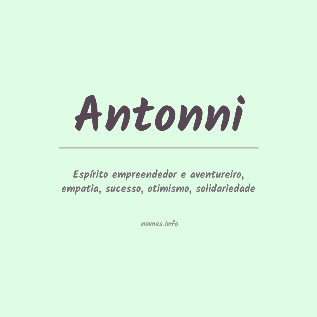 Significado do nome Antonni