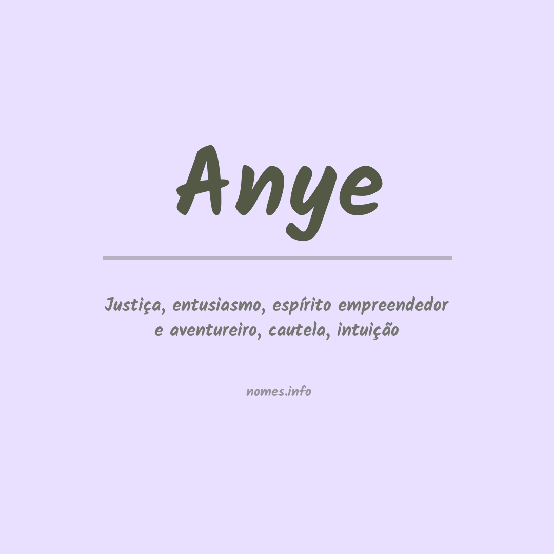 Significado do nome Anye