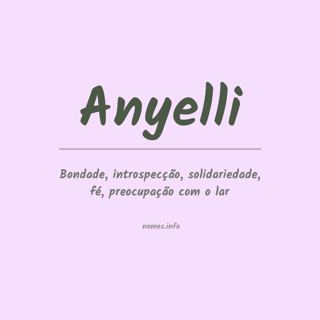 Significado do nome Anyelli