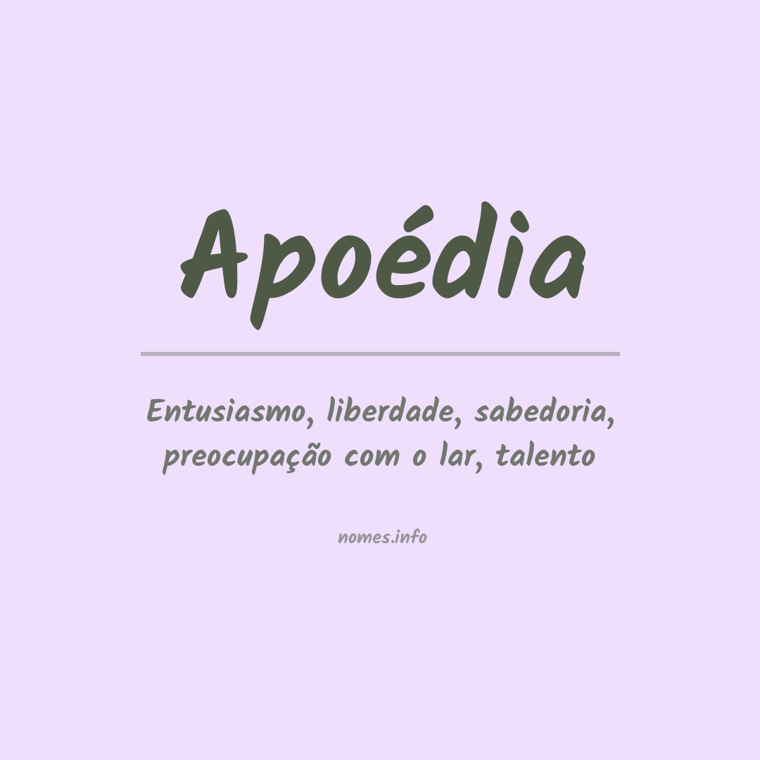 Significado do nome Apoédia