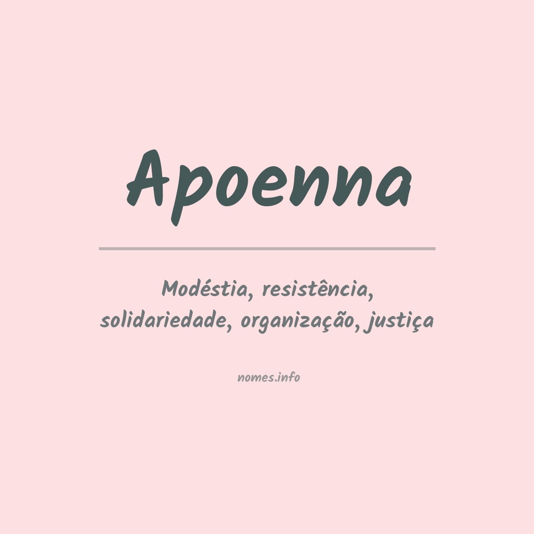 Significado do nome Apoenna