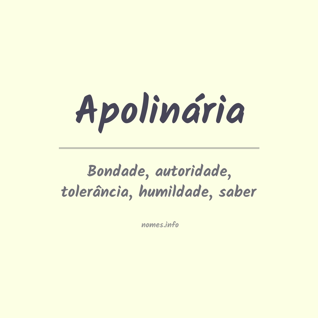 Significado do nome Apolinária
