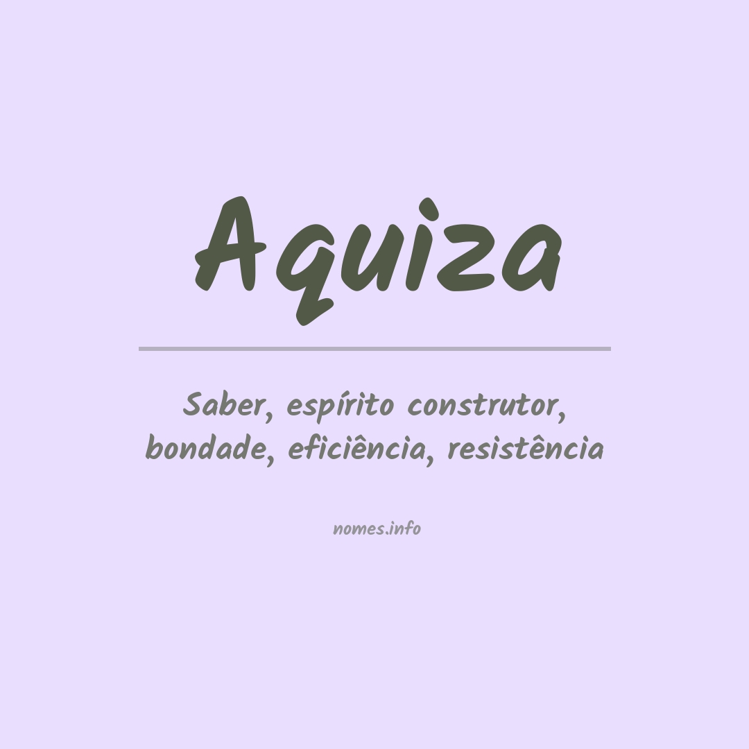 Significado do nome Aquiza