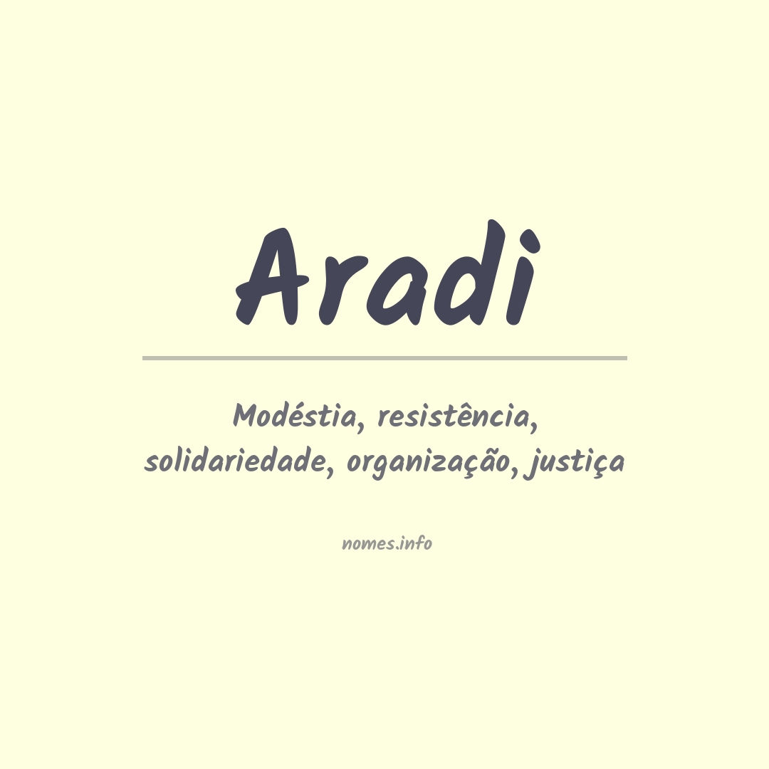 Significado do nome Aradi