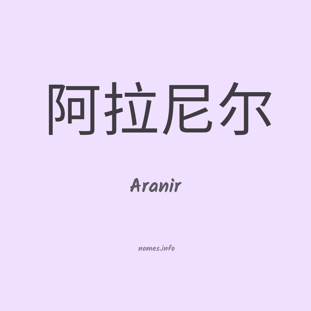 Aranir em chinês