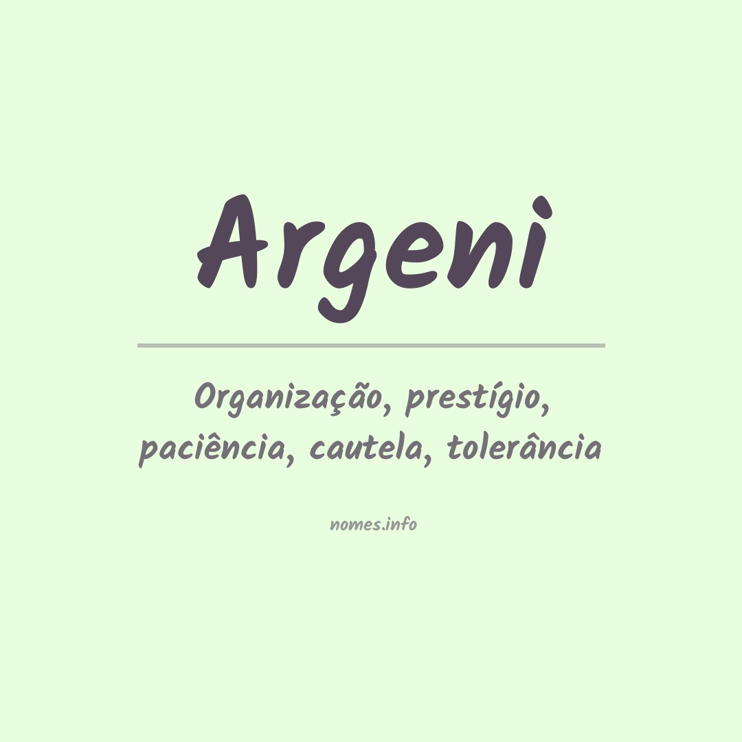 Significado do nome Argeni