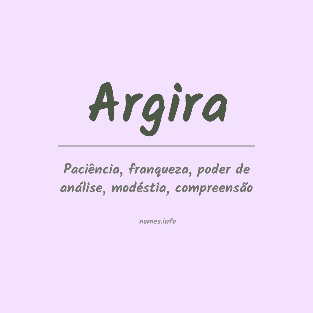 Significado do nome Argira
