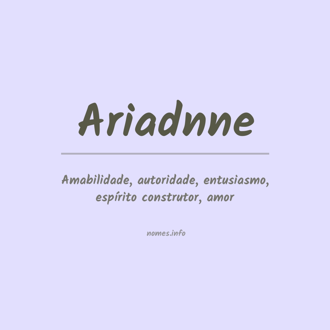 Significado do nome Ariadnne