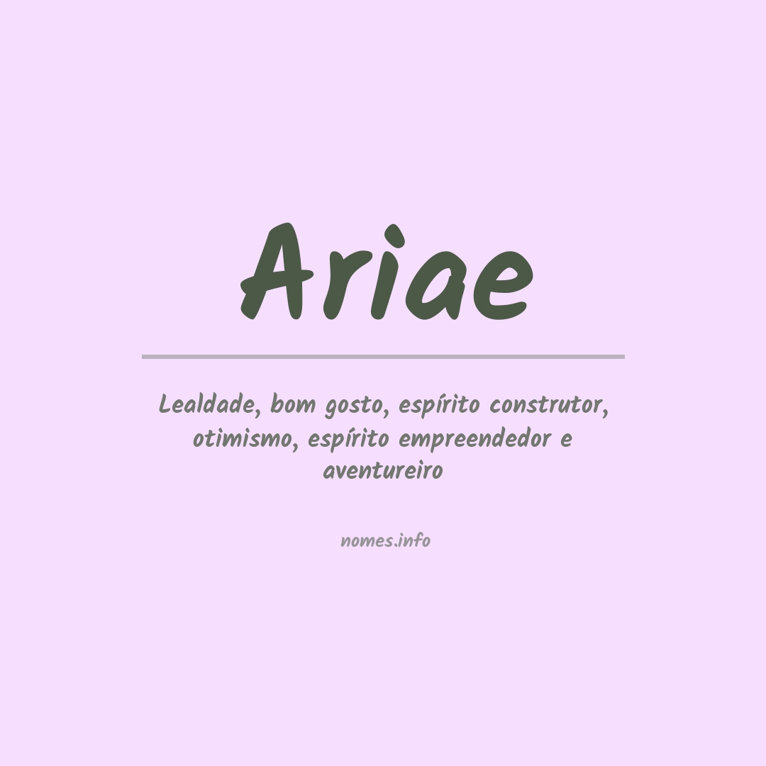 Significado do nome Ariae