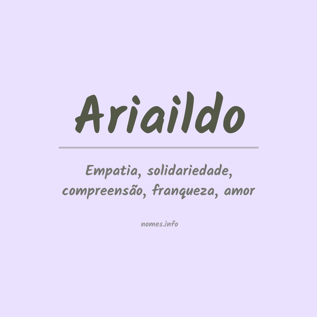 Significado do nome Ariaildo