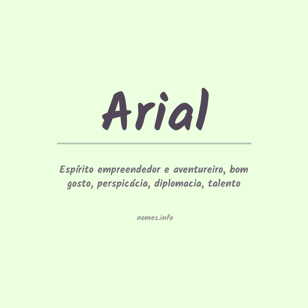 Significado do nome Arial