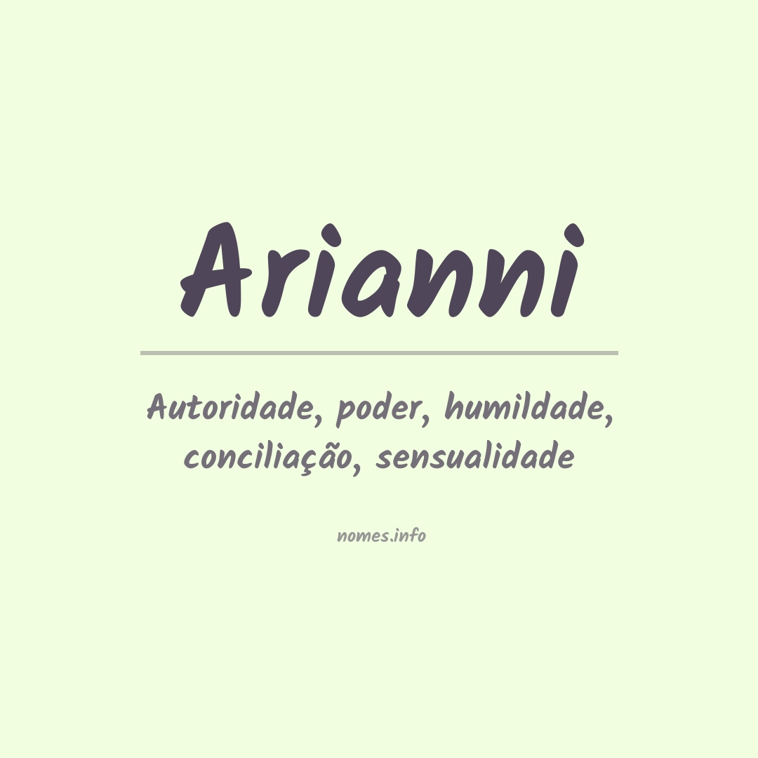 Significado do nome Arianni