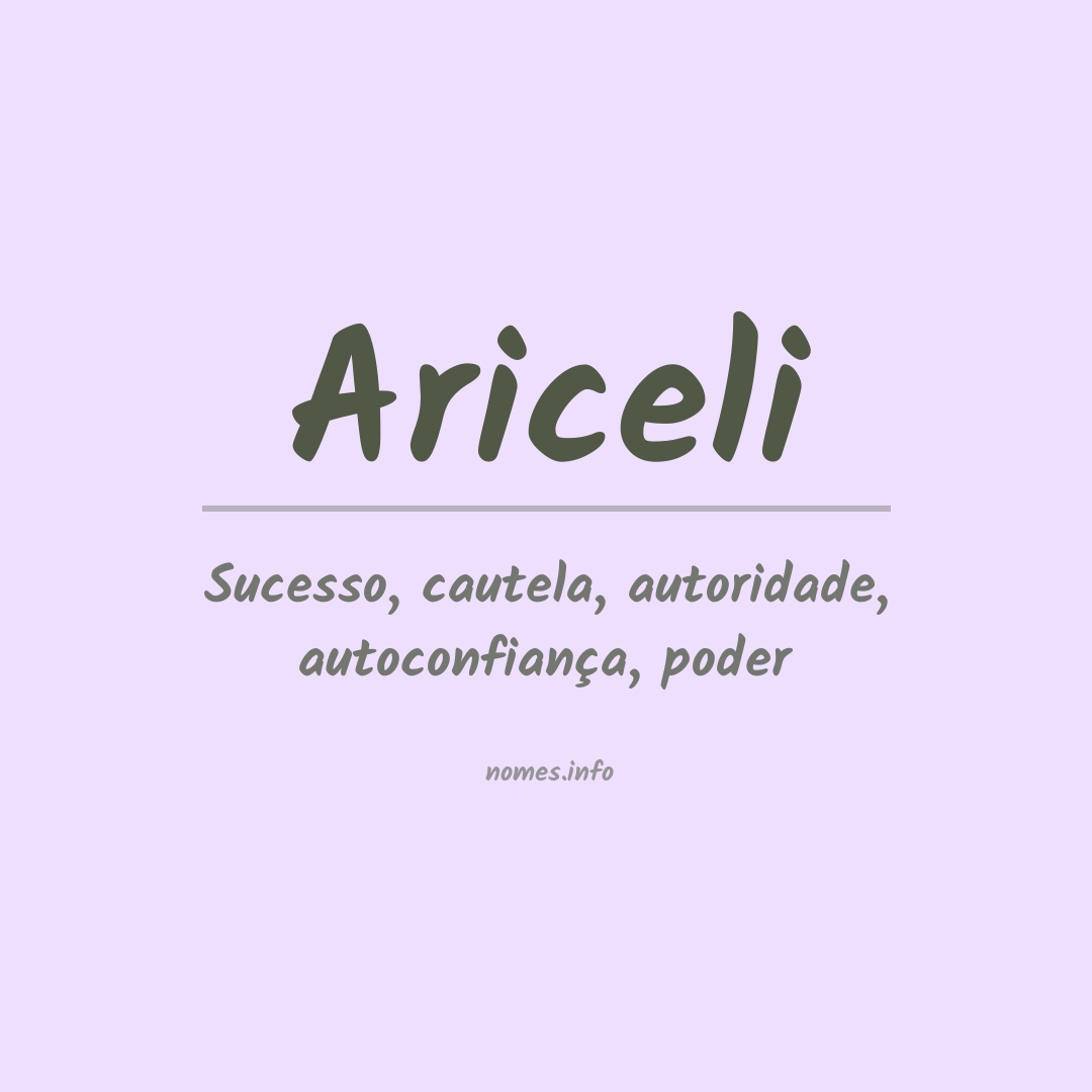 Significado do nome Ariceli