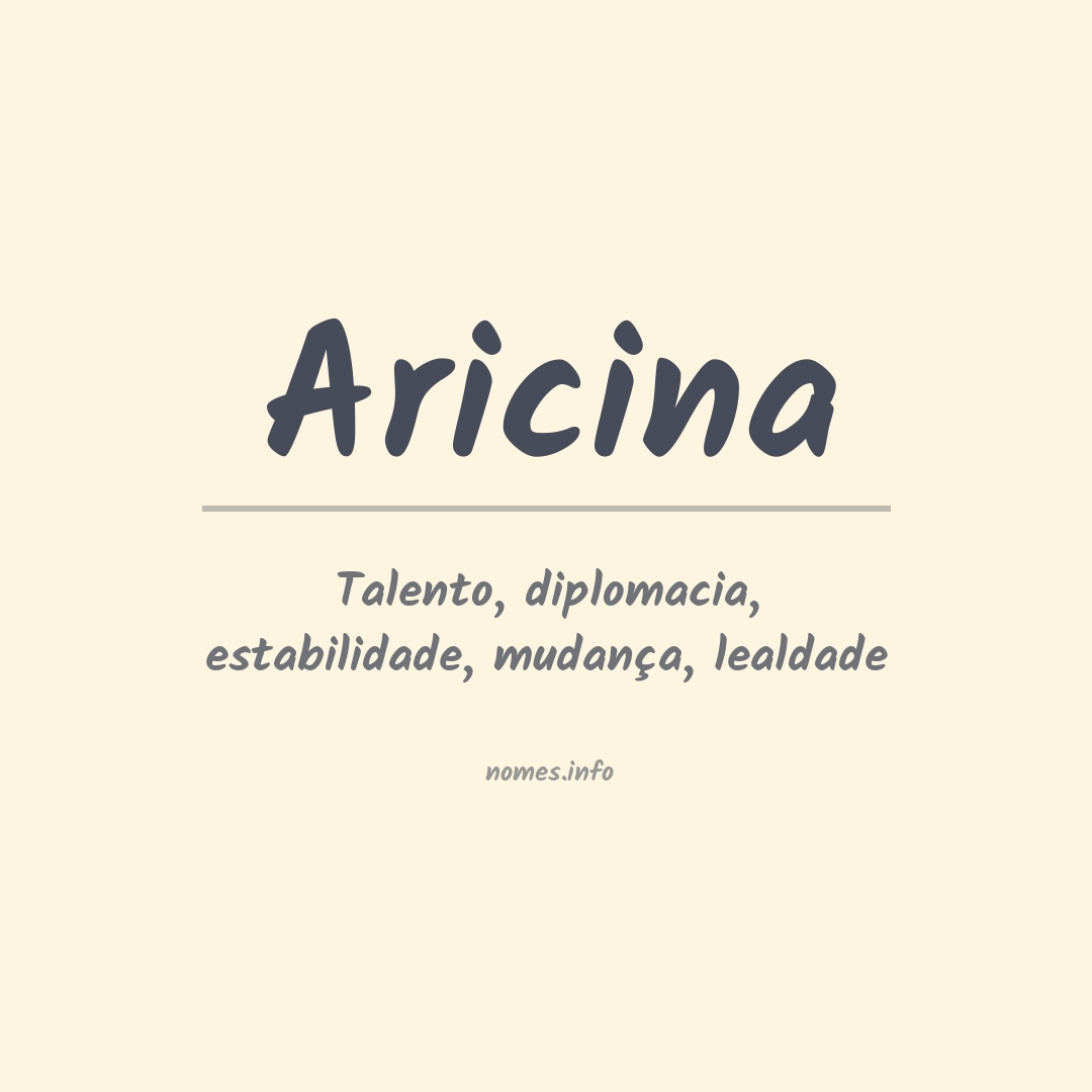 Significado do nome Aricina