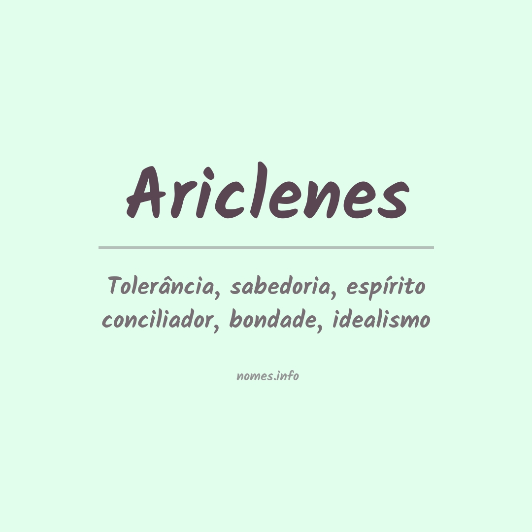 Significado do nome Ariclenes