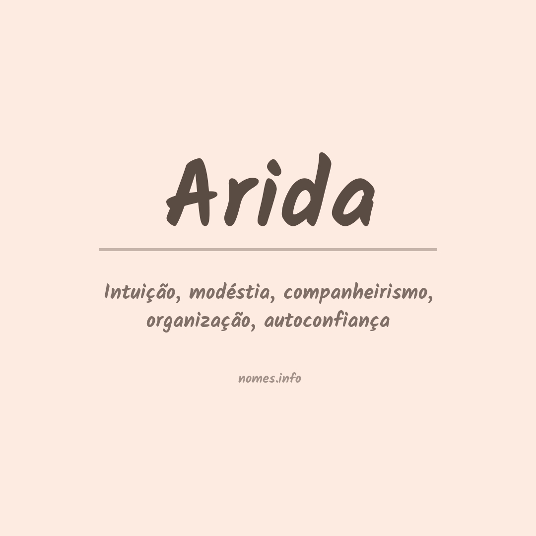 Significado do nome Arida Significado do nome Arida