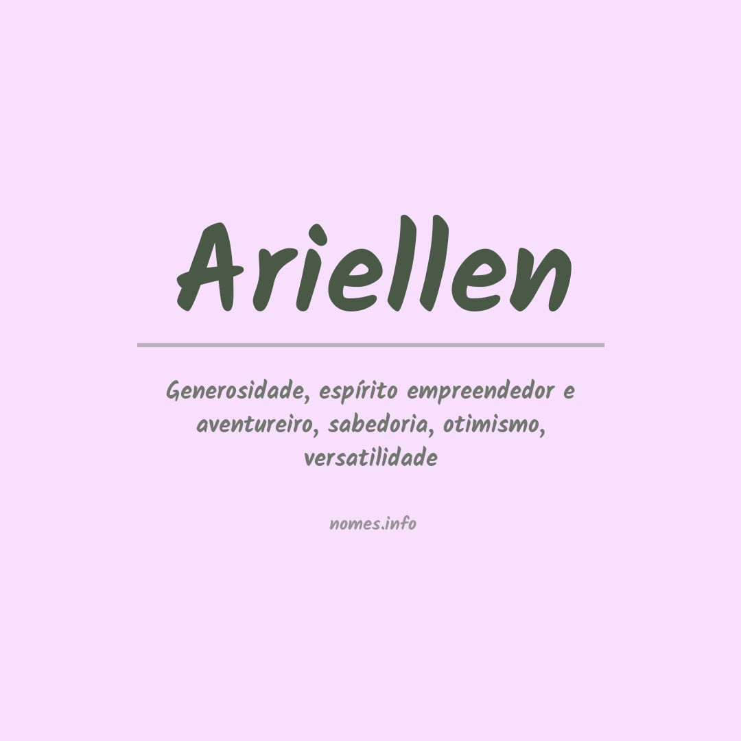 Significado do nome Ariellen