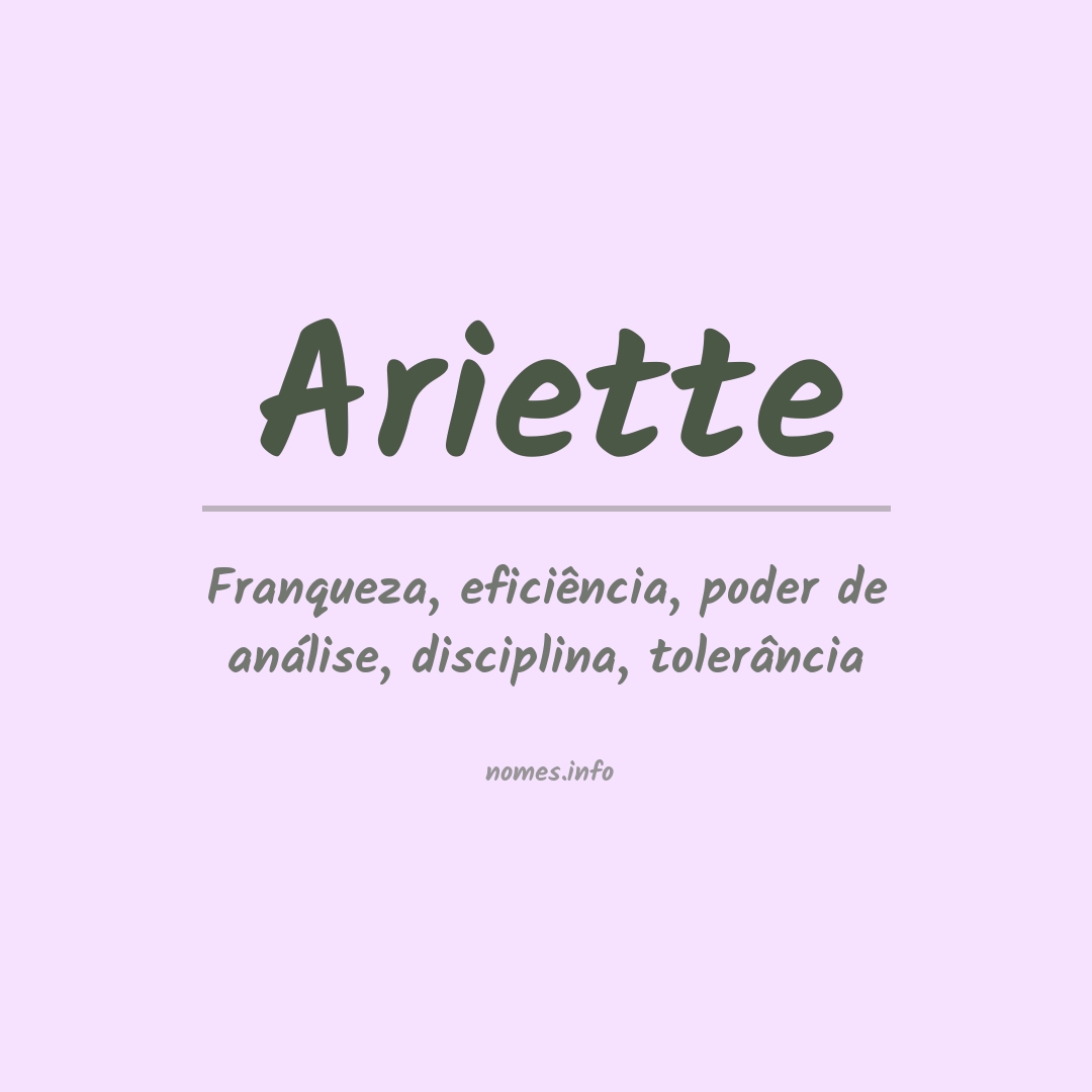 Significado do nome Ariette