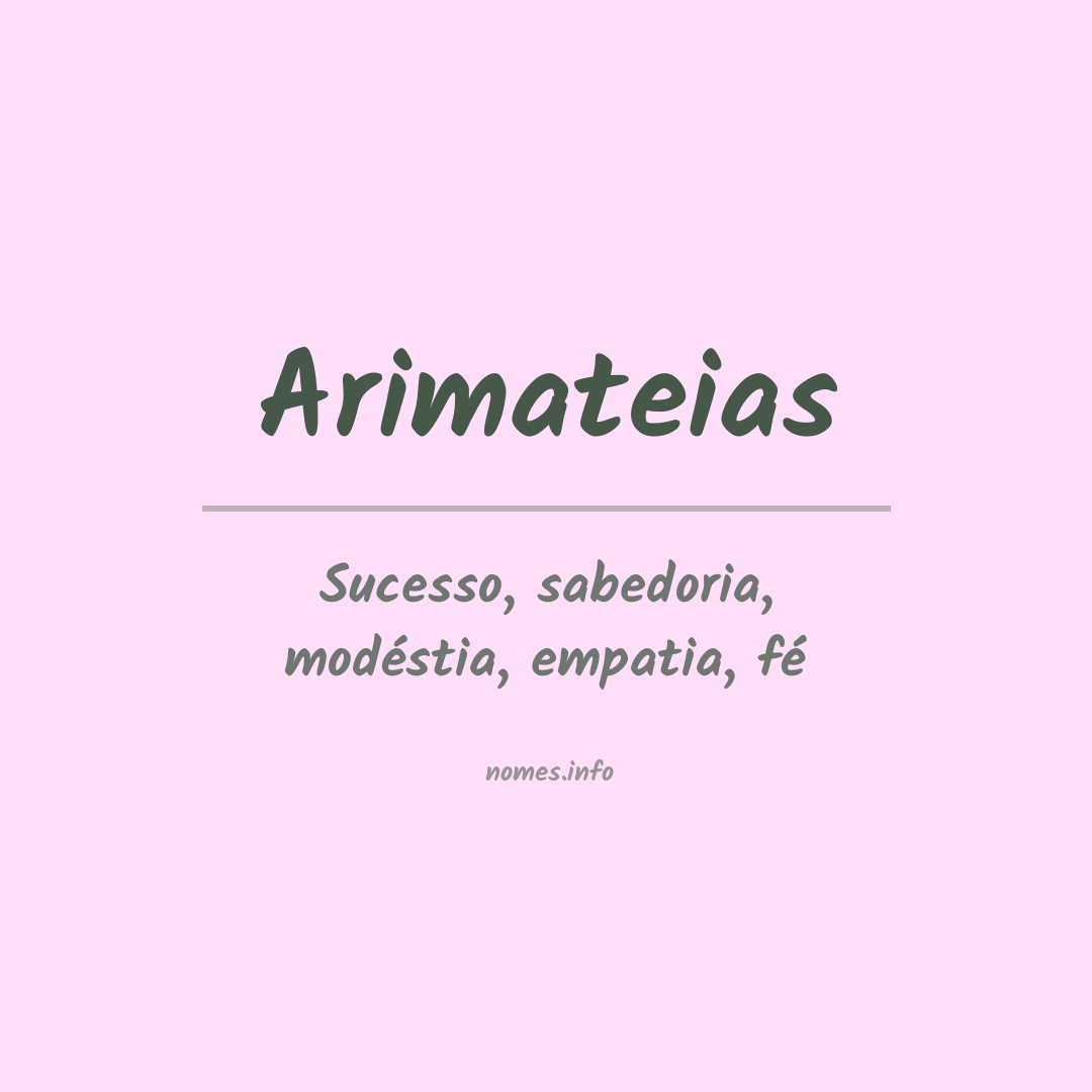 Significado do nome Arimateias