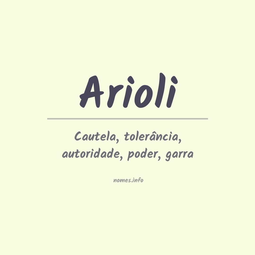 Significado do nome Arioli