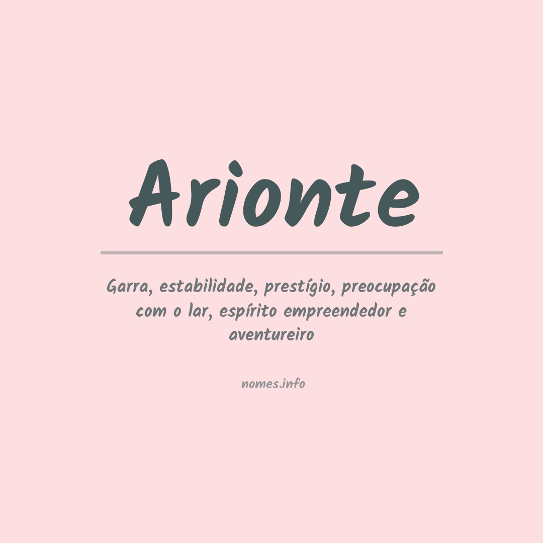 Significado do nome Arionte