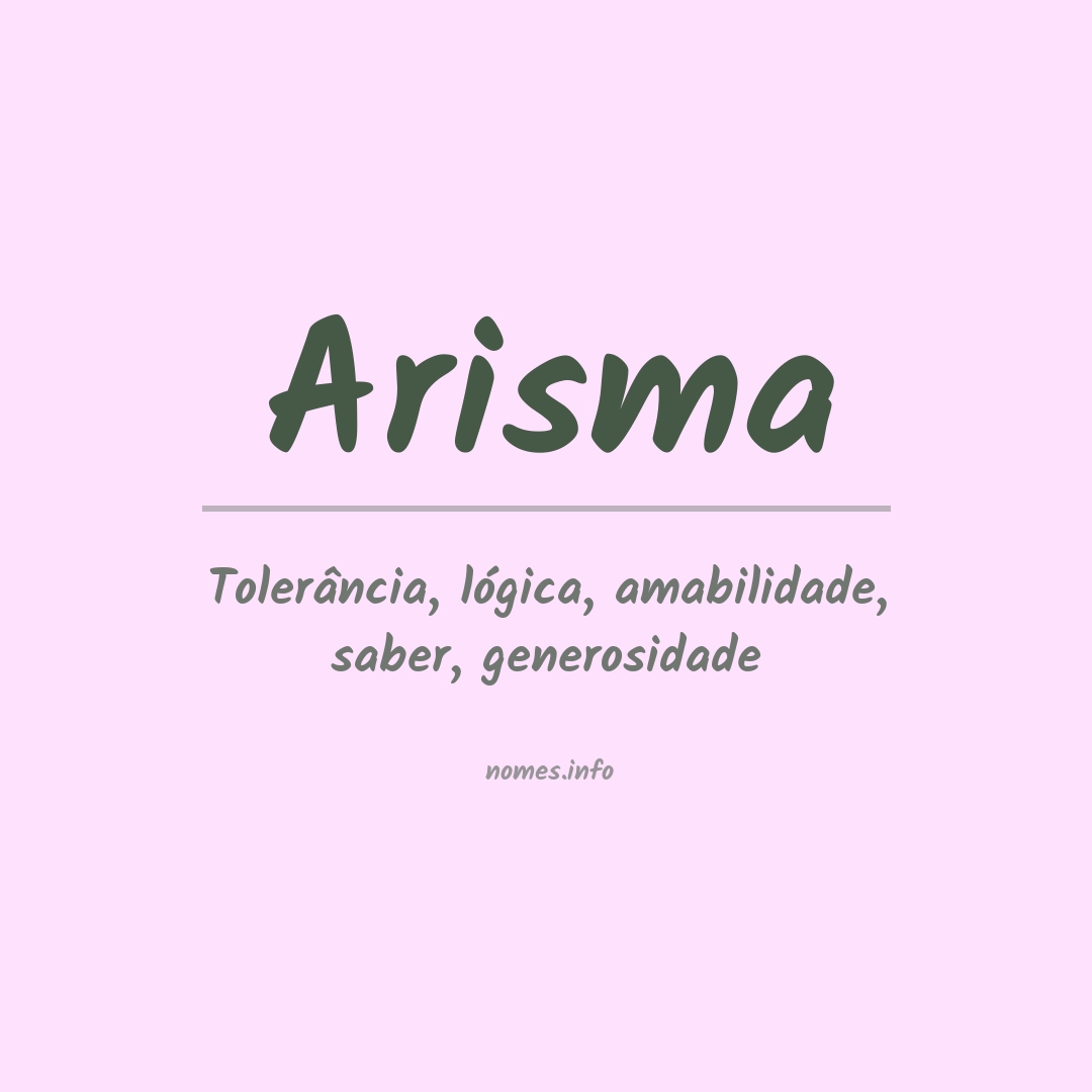 Significado do nome Arisma