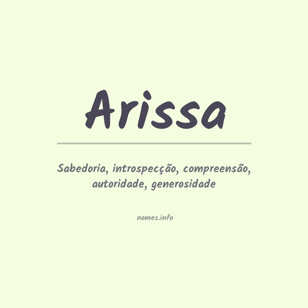 Significado do nome Arissa