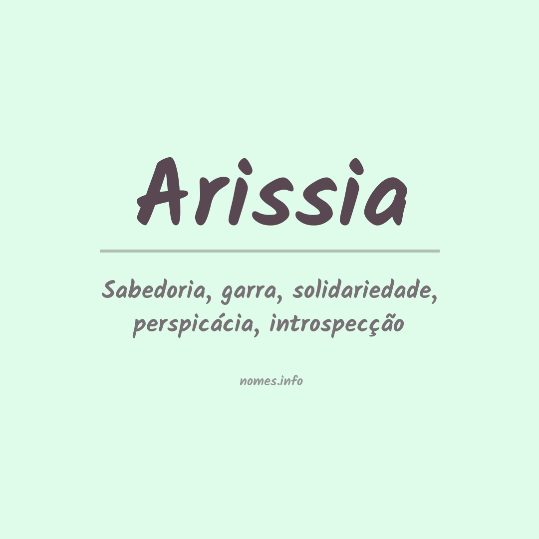 Significado do nome Arissia