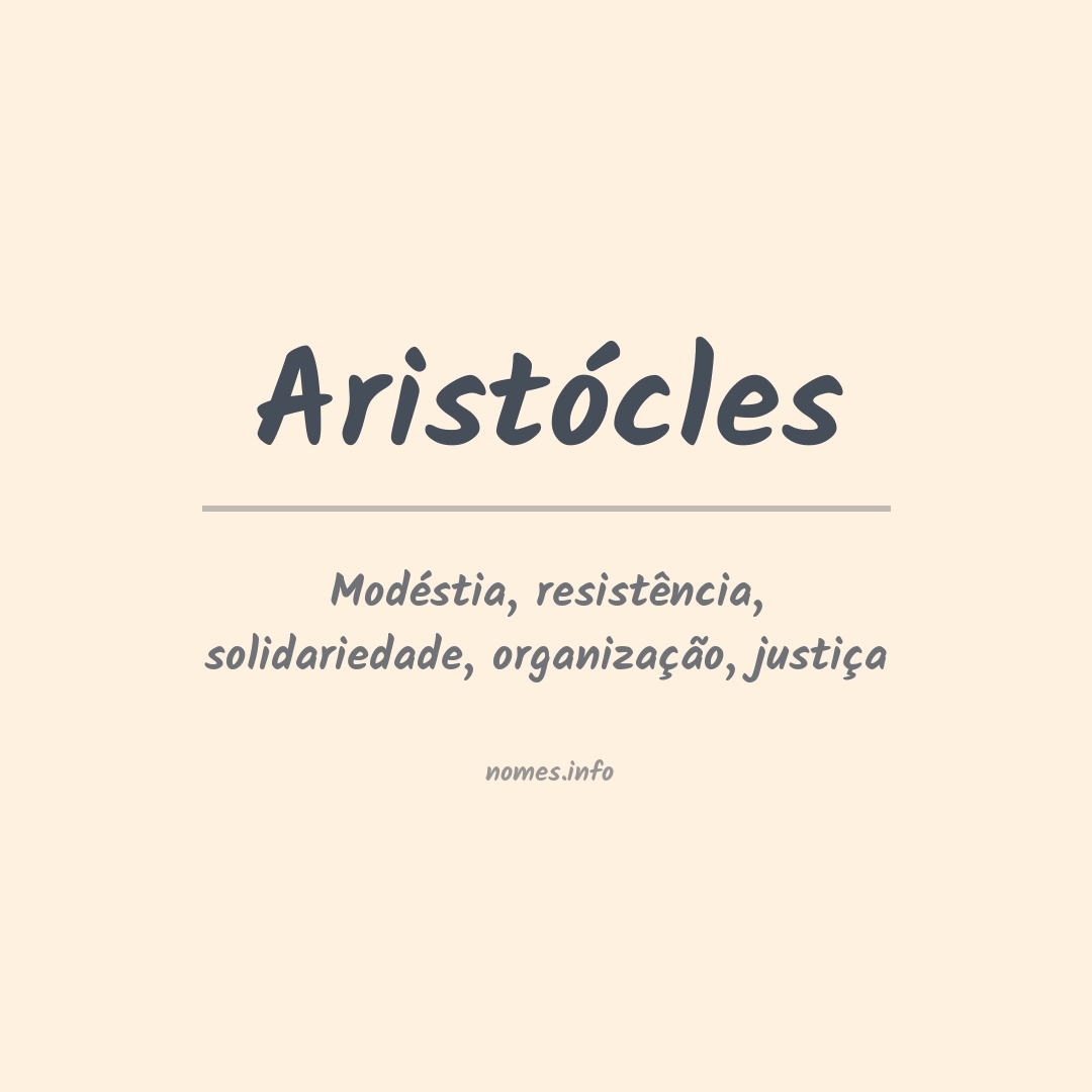 Significado do nome Aristócles