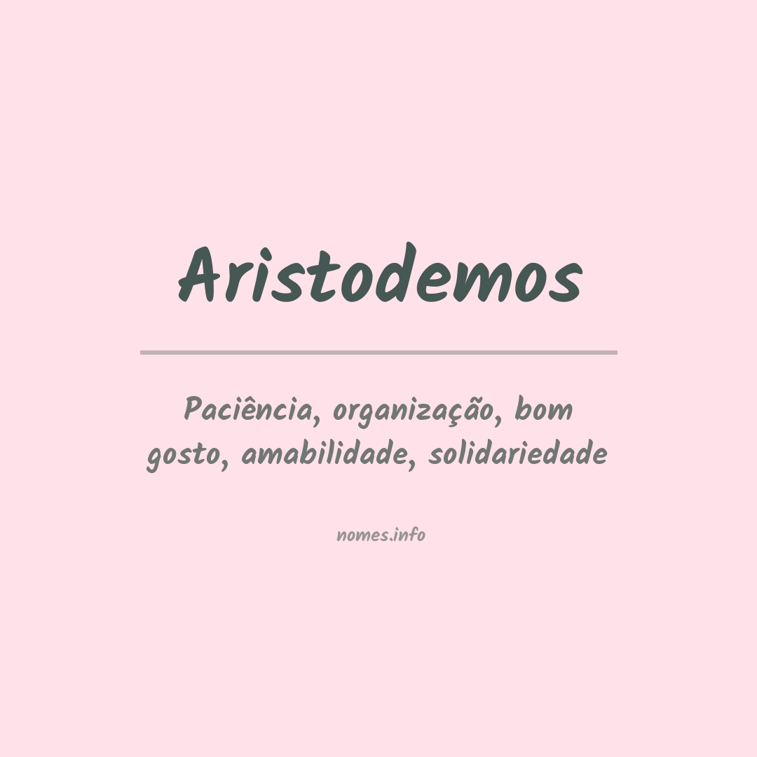 Significado do nome Aristodemos