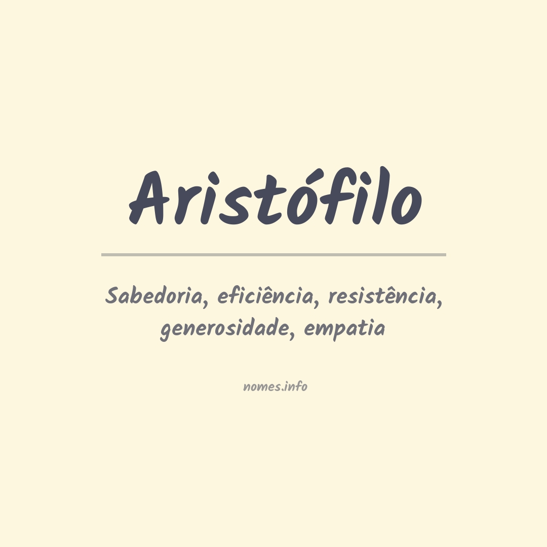 Significado do nome Aristófilo