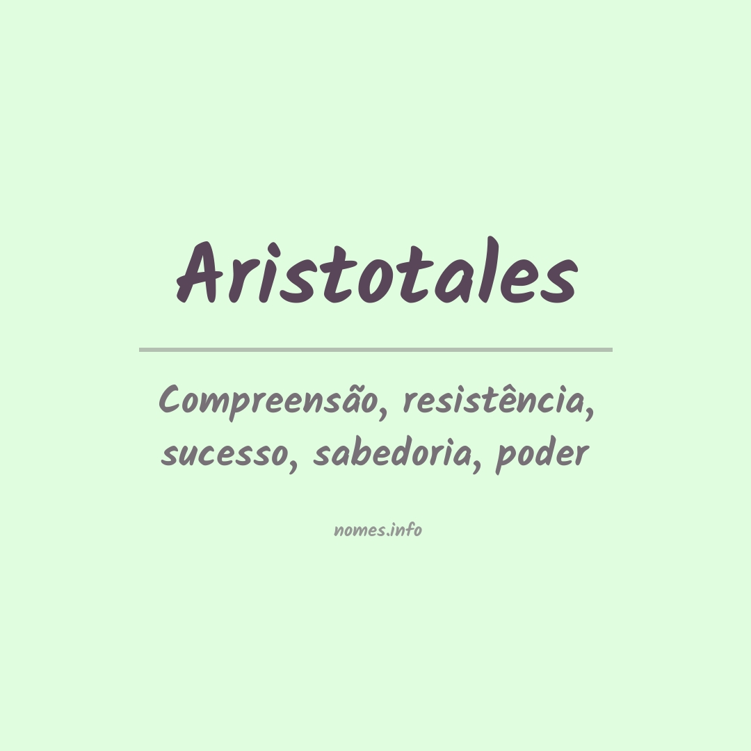 Significado do nome Aristotales