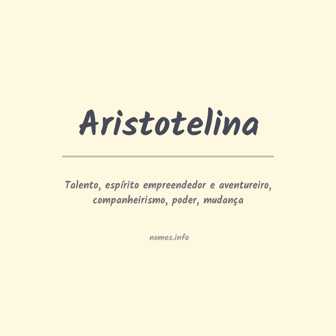 Significado do nome Aristotelina