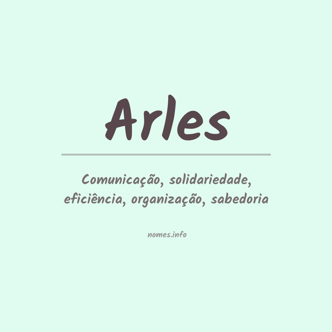 Significado do nome Arles