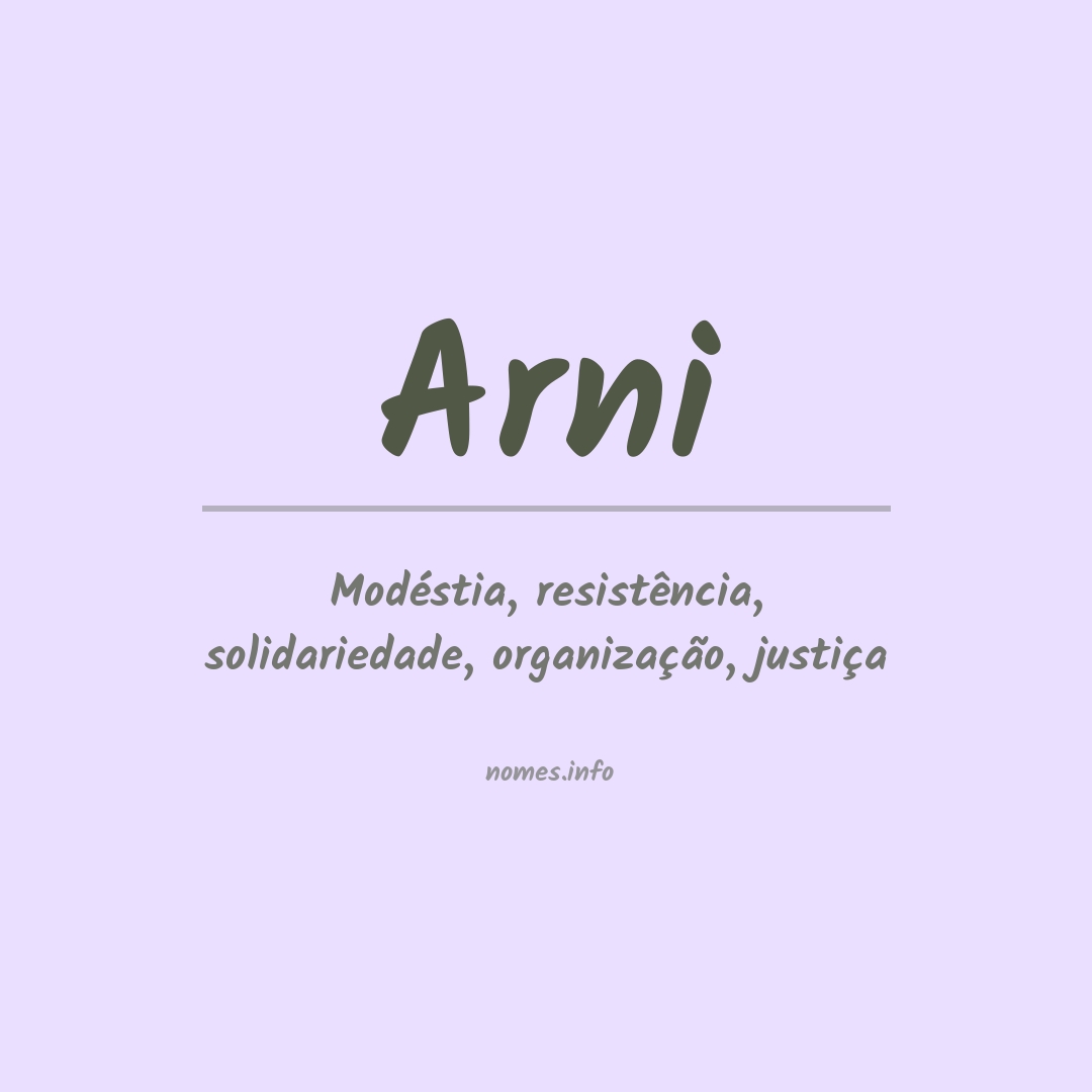 Significado do nome Arni