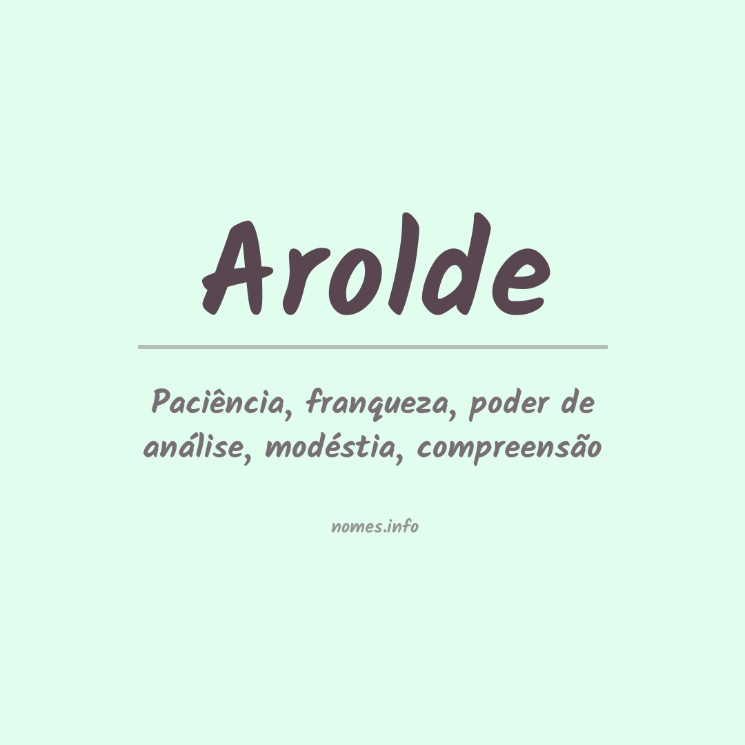 Significado do nome Arolde Significado do nome Arolde