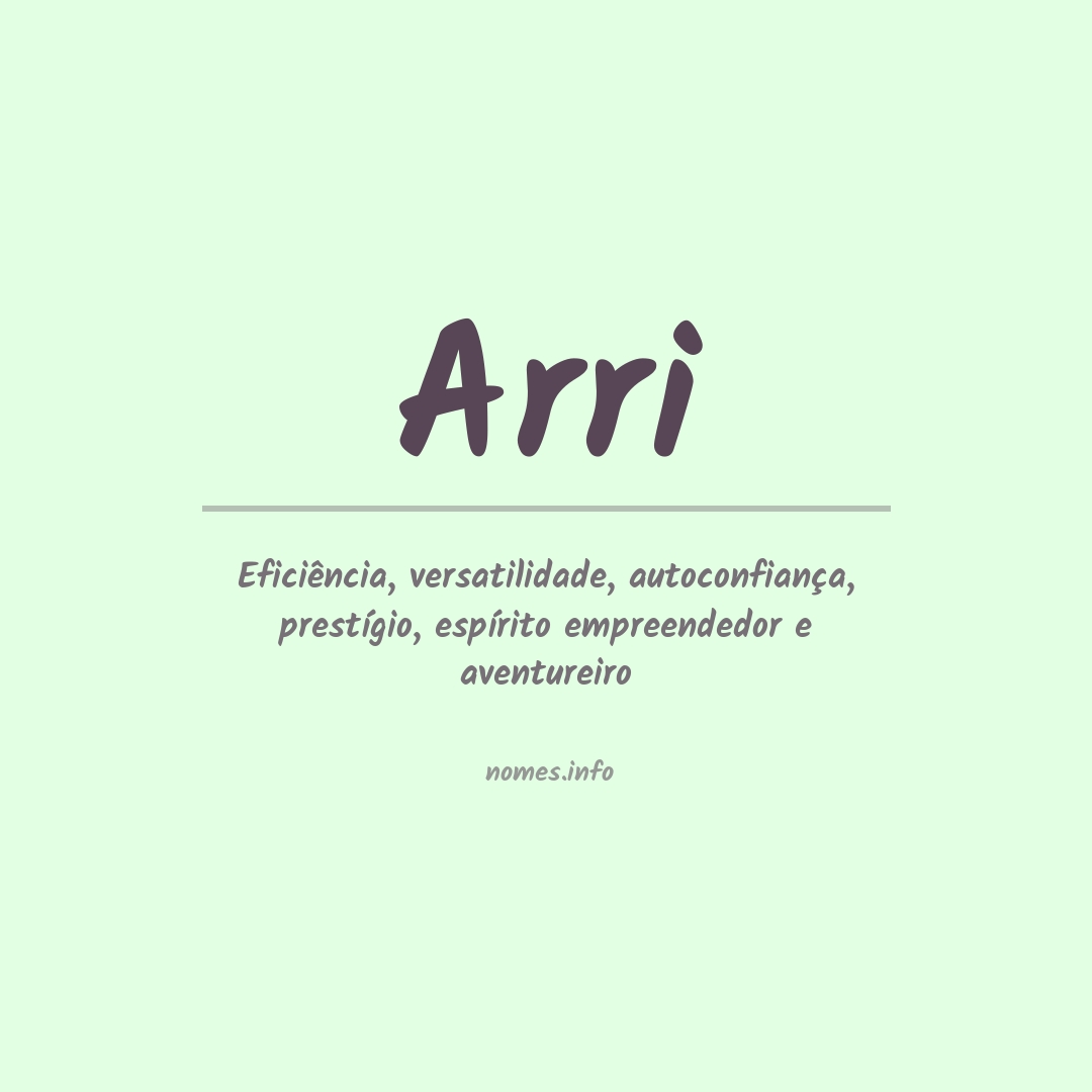 Significado do nome Arri