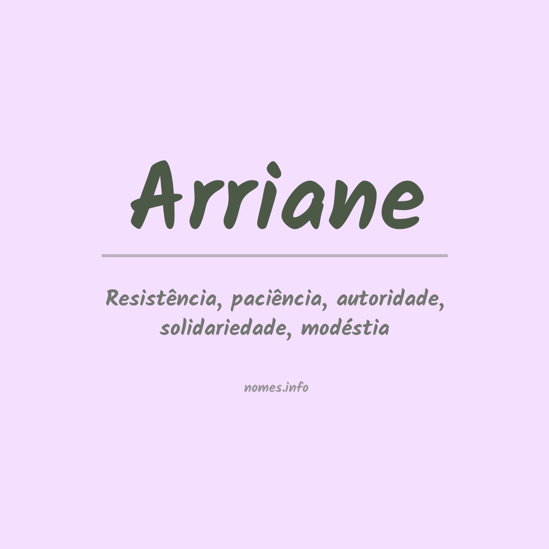 Significado do nome Arriane