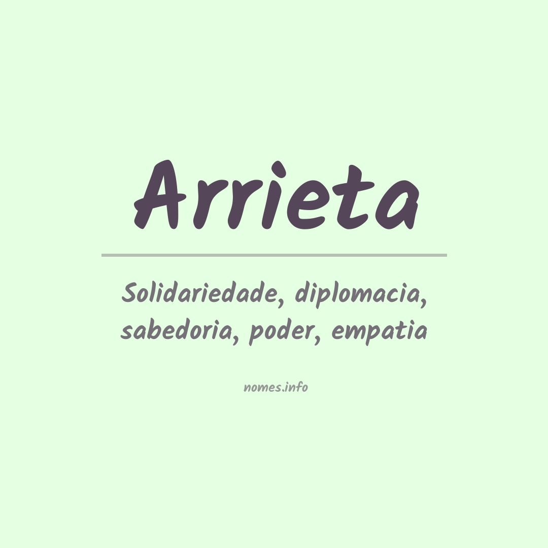 Significado do nome Arrieta