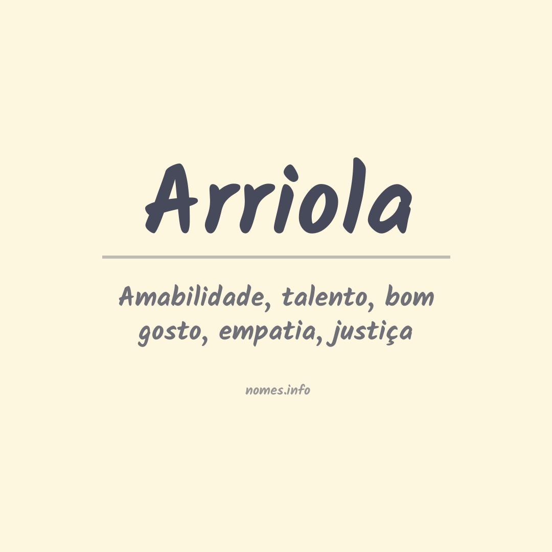 Significado do nome Arriola