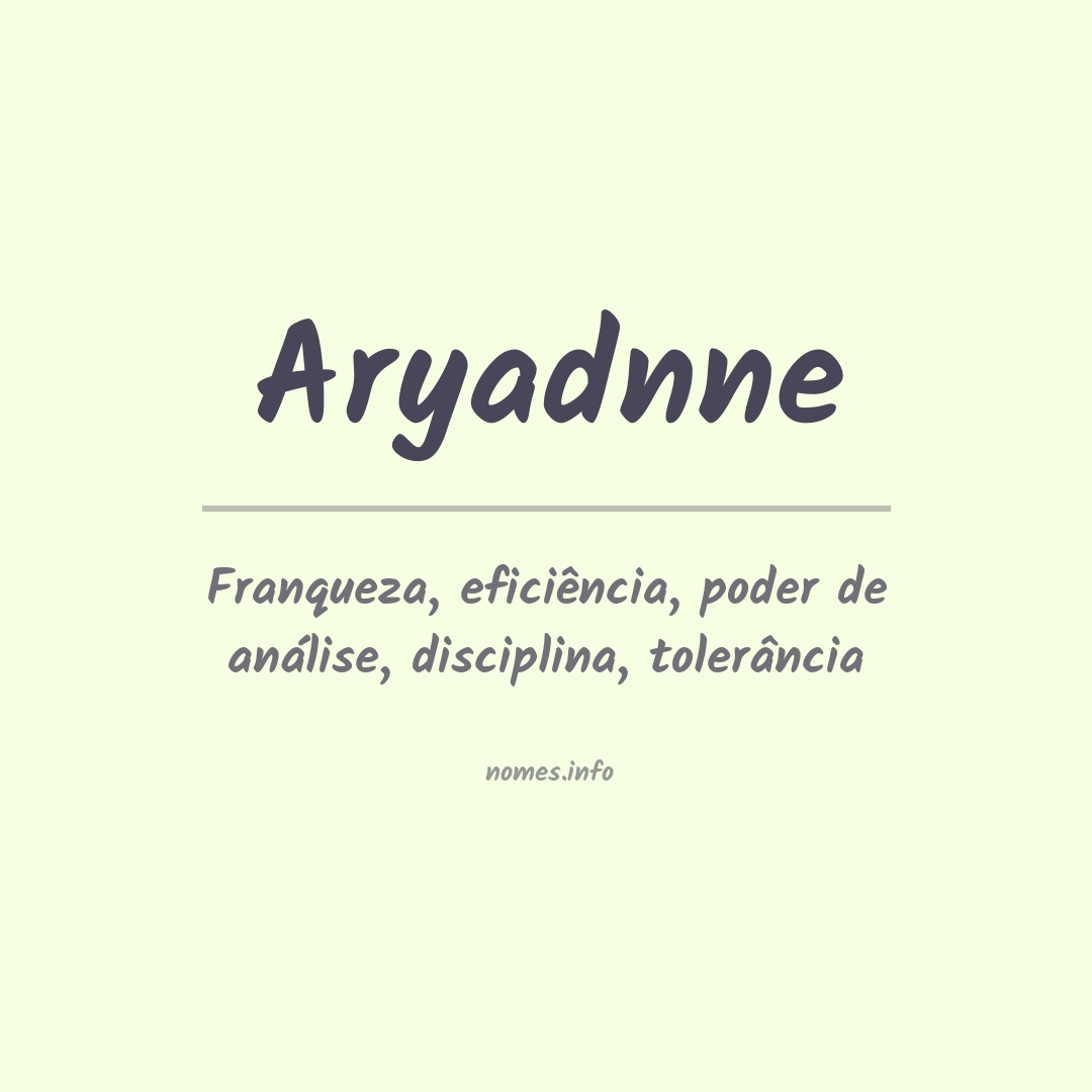 Significado do nome Aryadnne