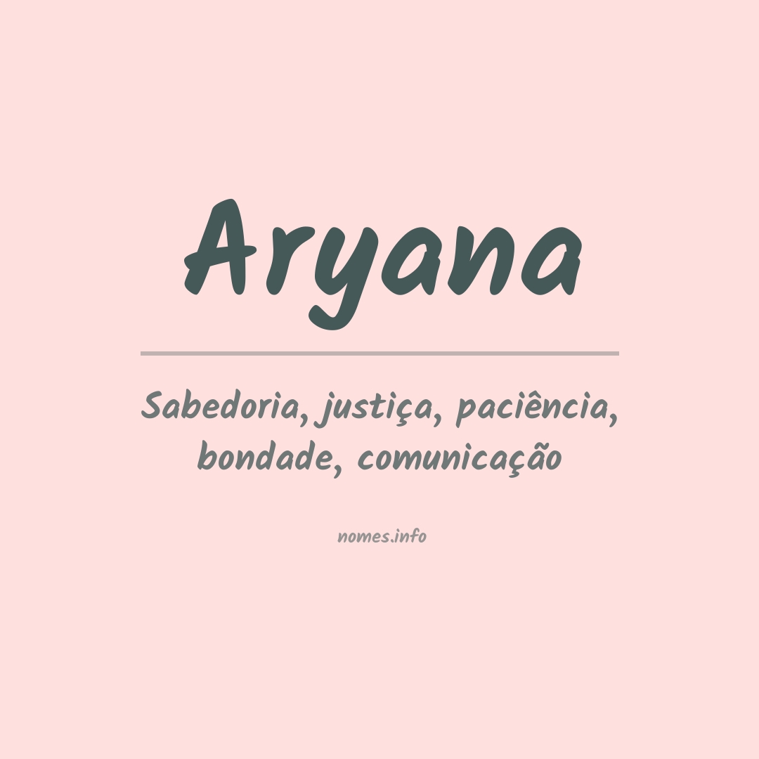 Significado do nome Aryana