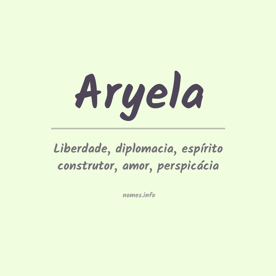 Significado do nome Aryela