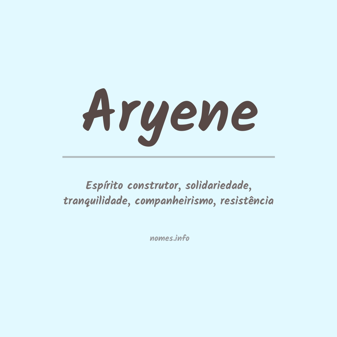 Significado do nome Aryene