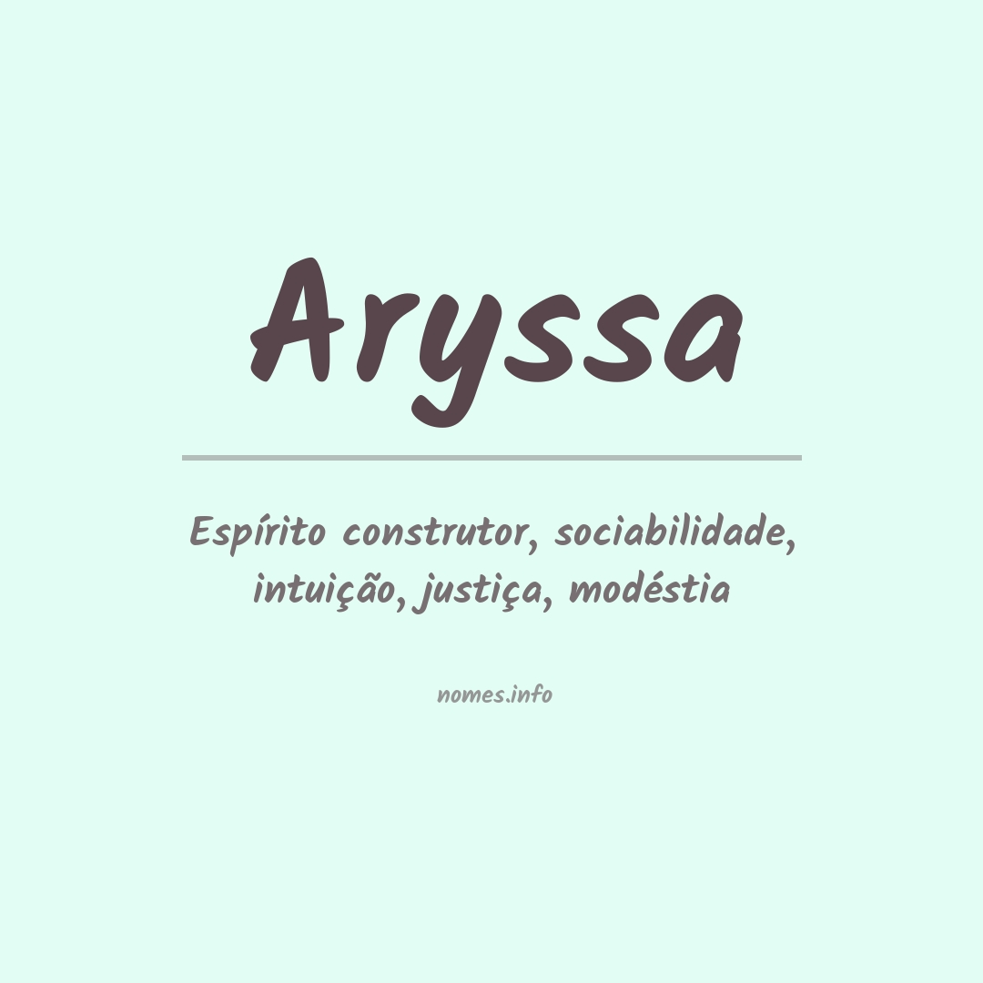 Significado do nome Aryssa
