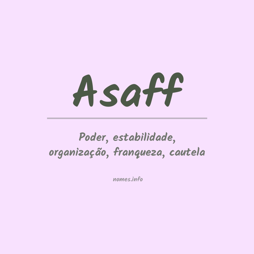 Significado do nome Asaff