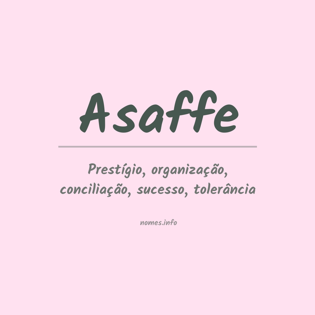 Significado do nome Asaffe