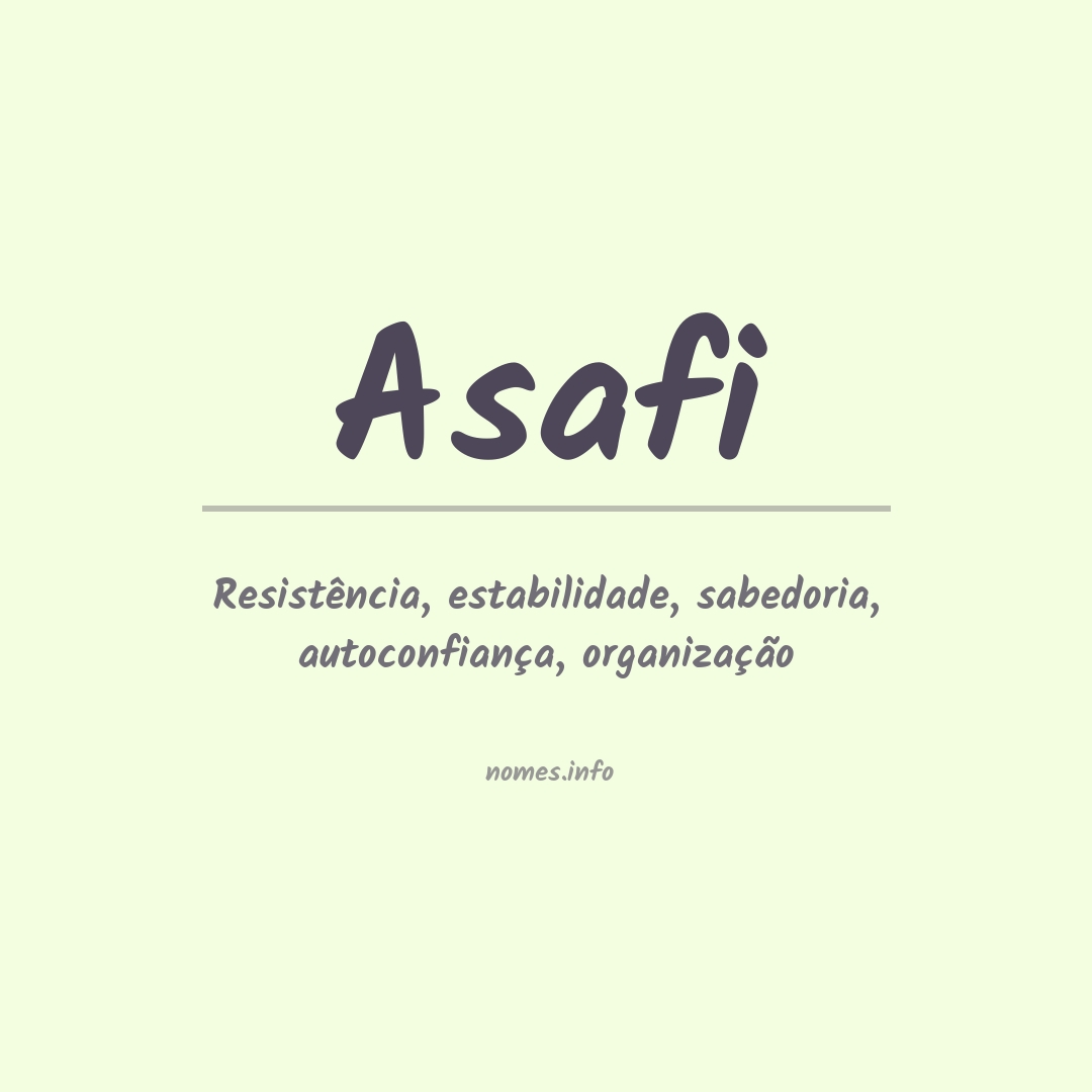 Significado do nome Asafi