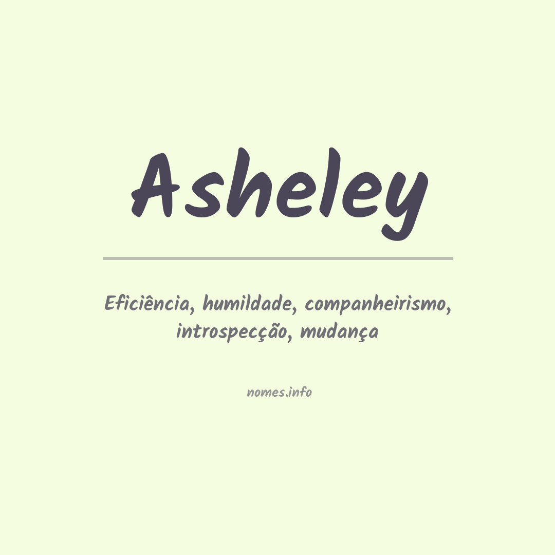Significado do nome Asheley
